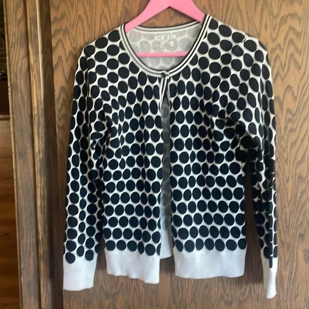 Black & White Polka Dot Cardigan‎ M
